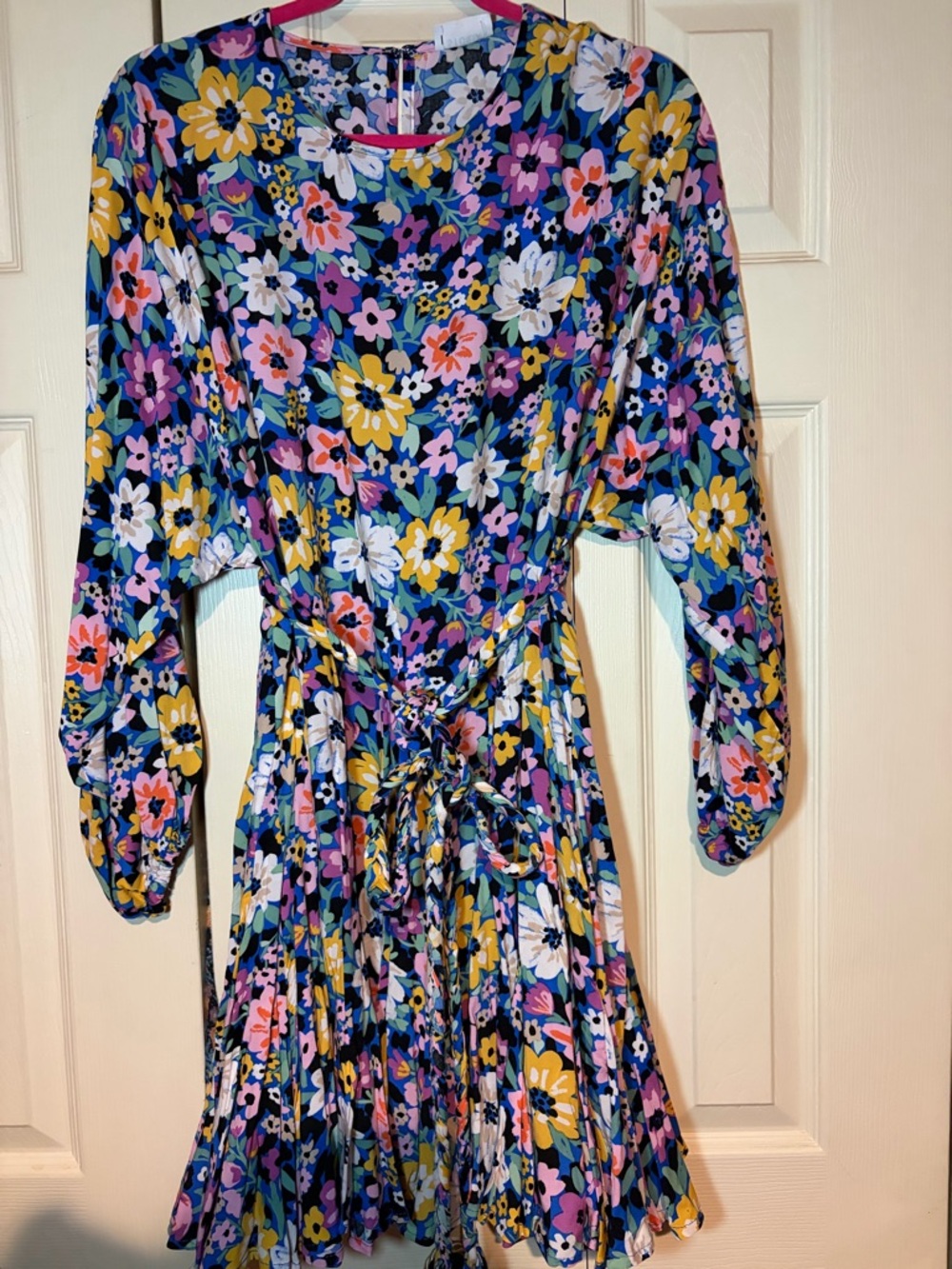 Storia Floral Mini Dress in Navy with Yellow, Pink & White Flowers